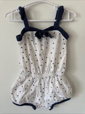 Old Navy White Romper with Navy Star Accents